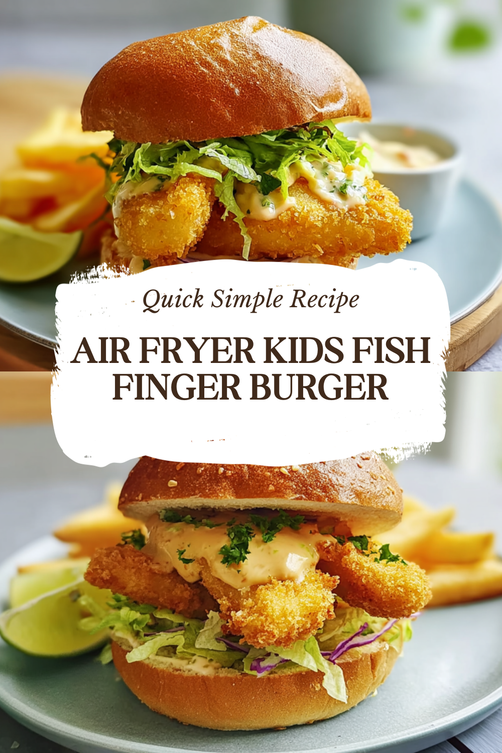 Air Fryer Kids Fish Finger Burger