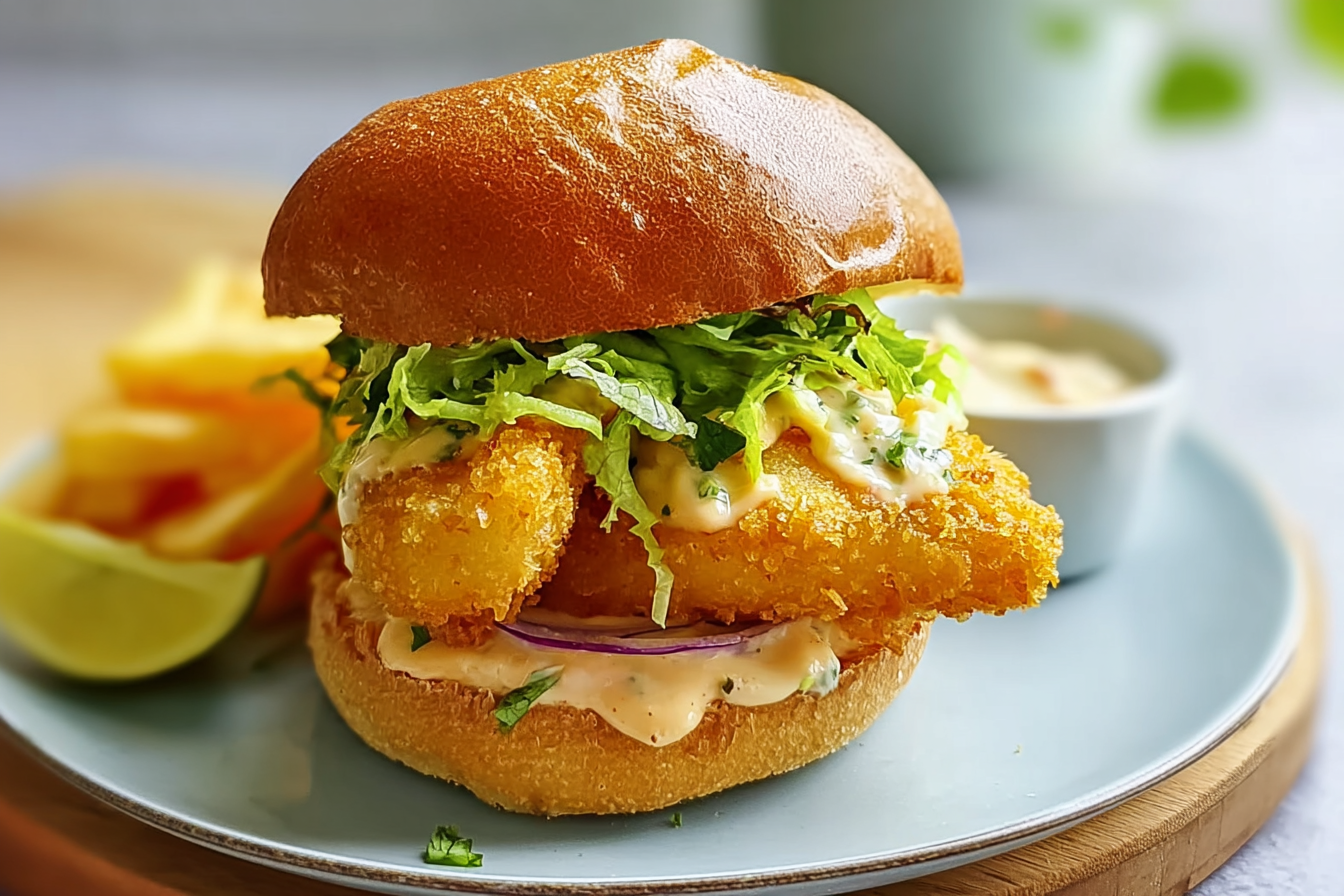 Air Fryer Kids Fish Finger Burger