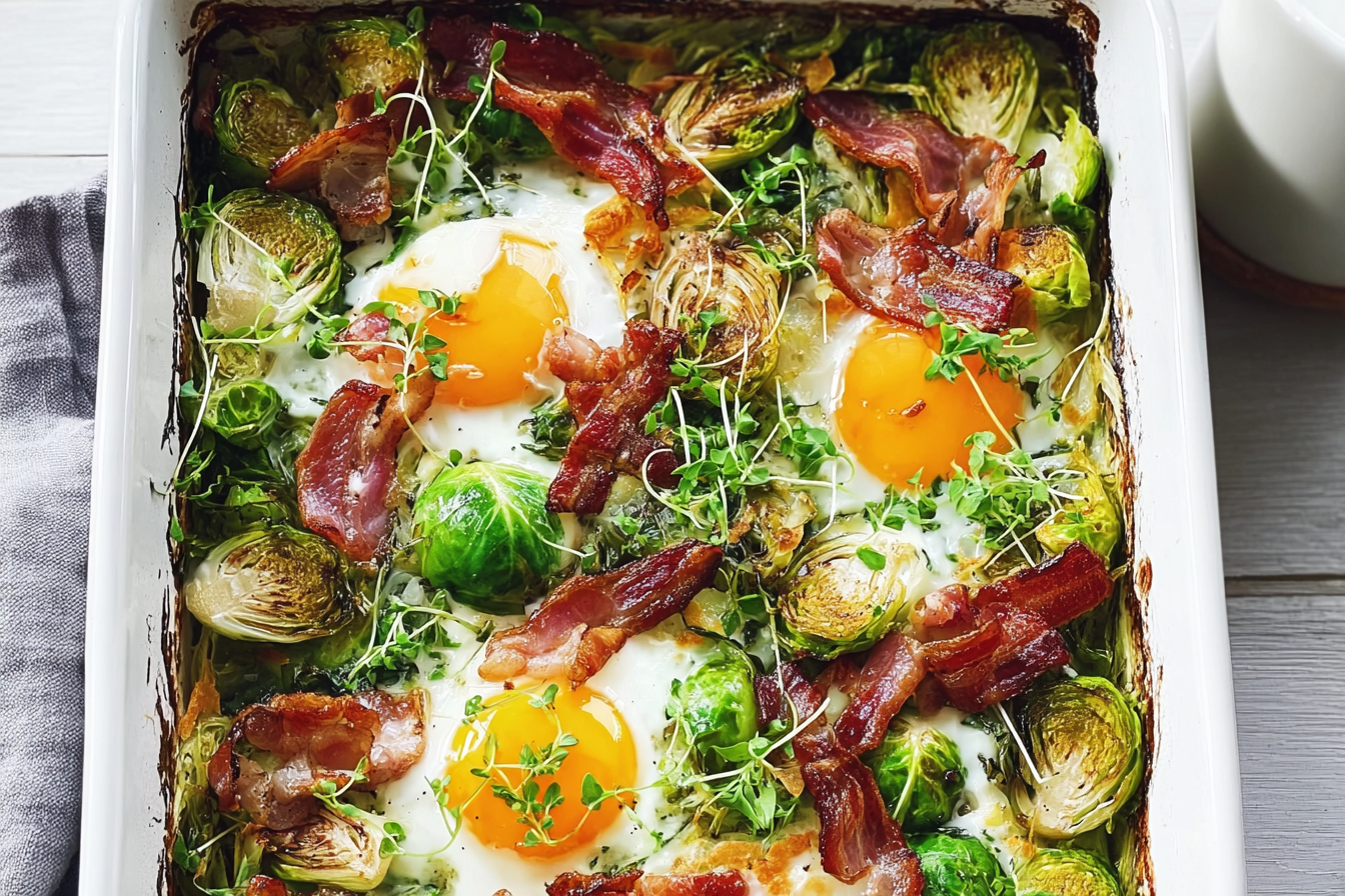 Egg Bacon And Sprouts Tray Bake