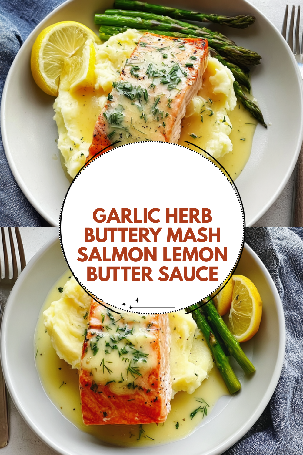 Garlic Herb Buttery Mash Salmon Lemon Butter Sauce