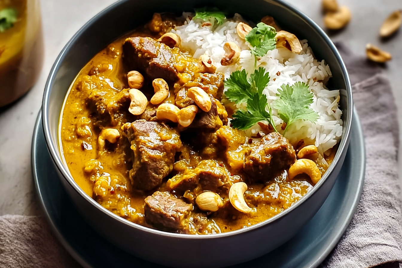 Slow Cooked Sri Lankan Coconut Cashew Lamb Curry