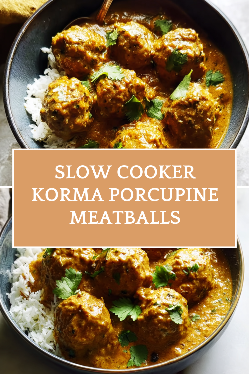 Slow Cooker Korma Porcupine Meatballs
