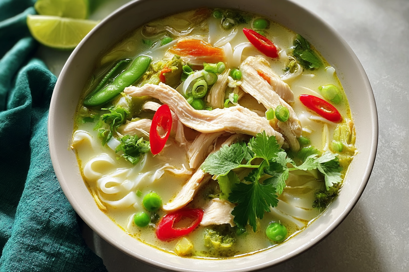 Thai Green Curry Chicken Noodle Soup