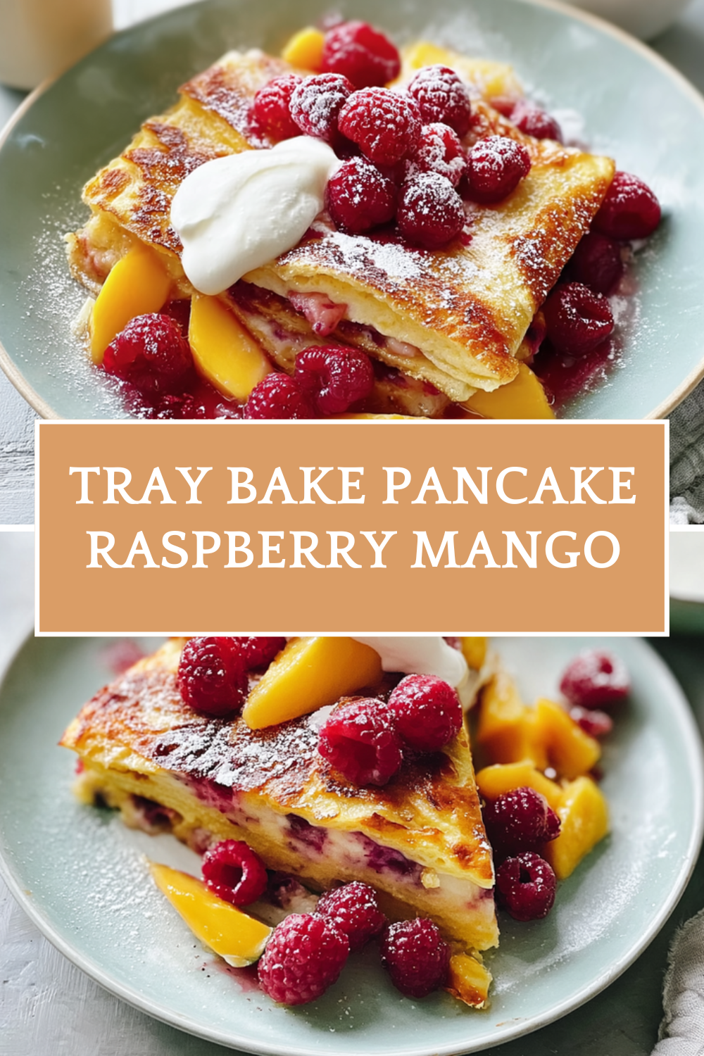 Tray Bake Pancake Raspberry Mango
