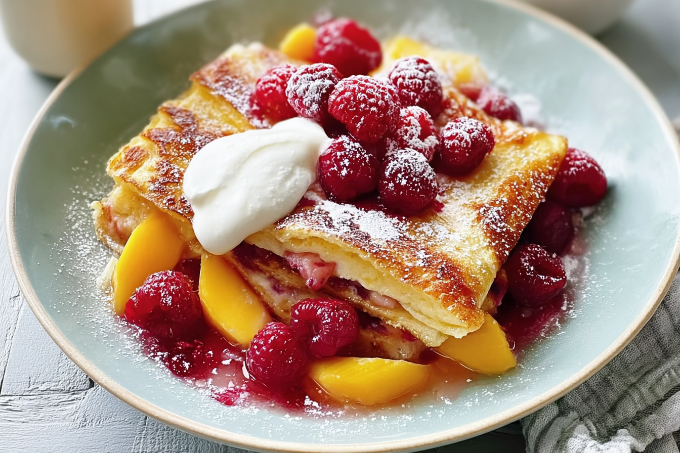 Tray Bake Pancake Raspberry Mango