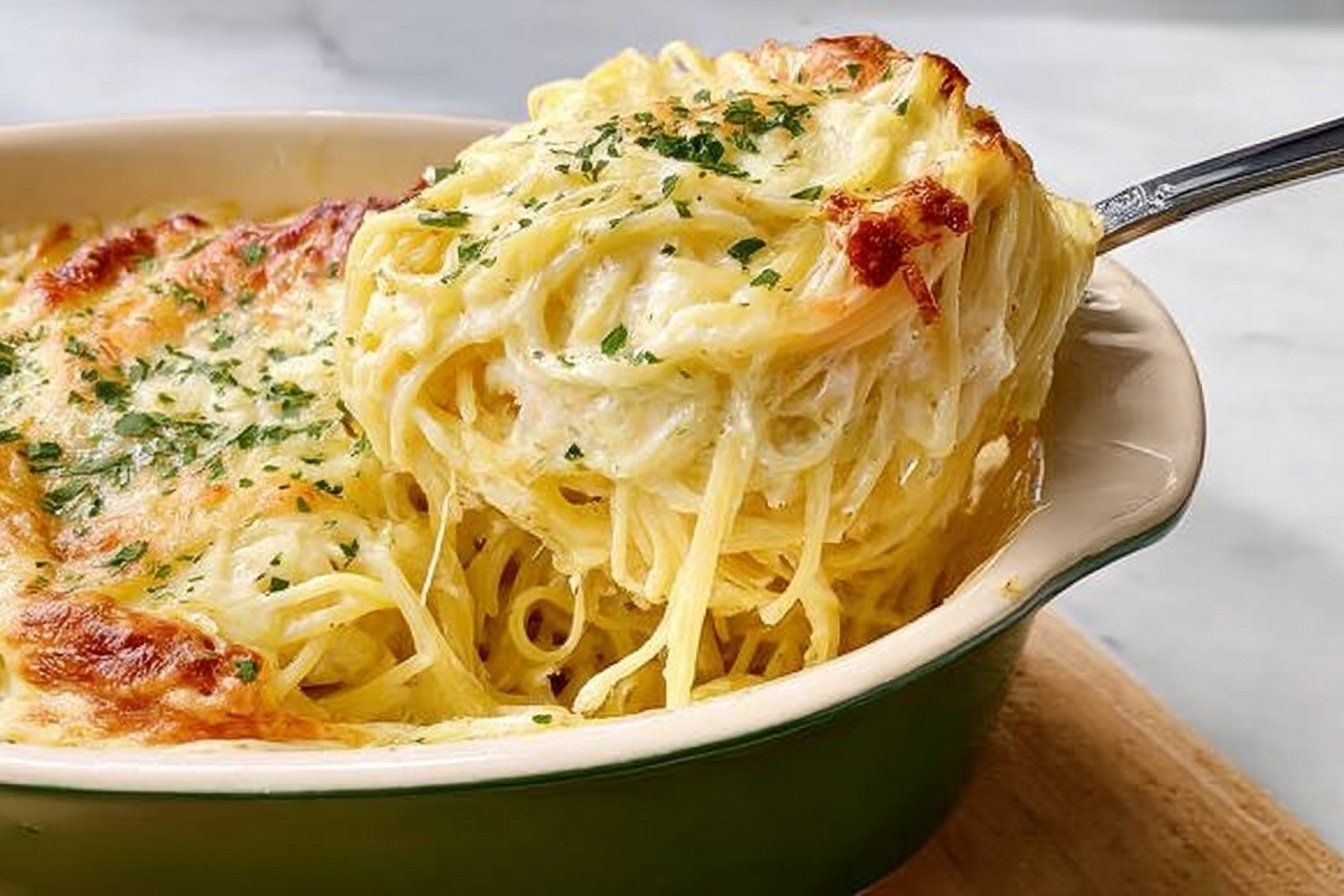Alfredo Baked Spaghetti