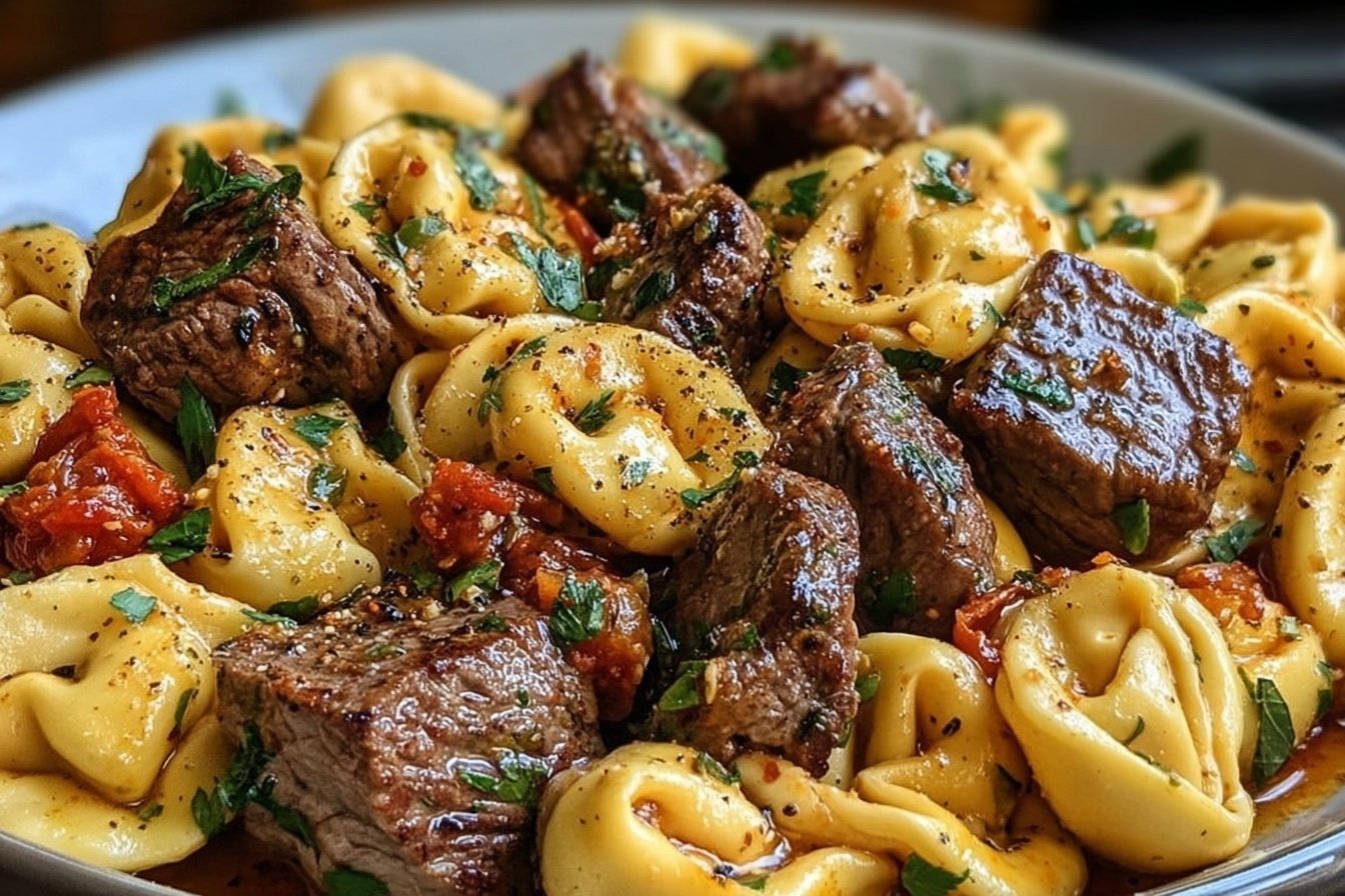 Cowboy Butter Tortellini Steak Bites