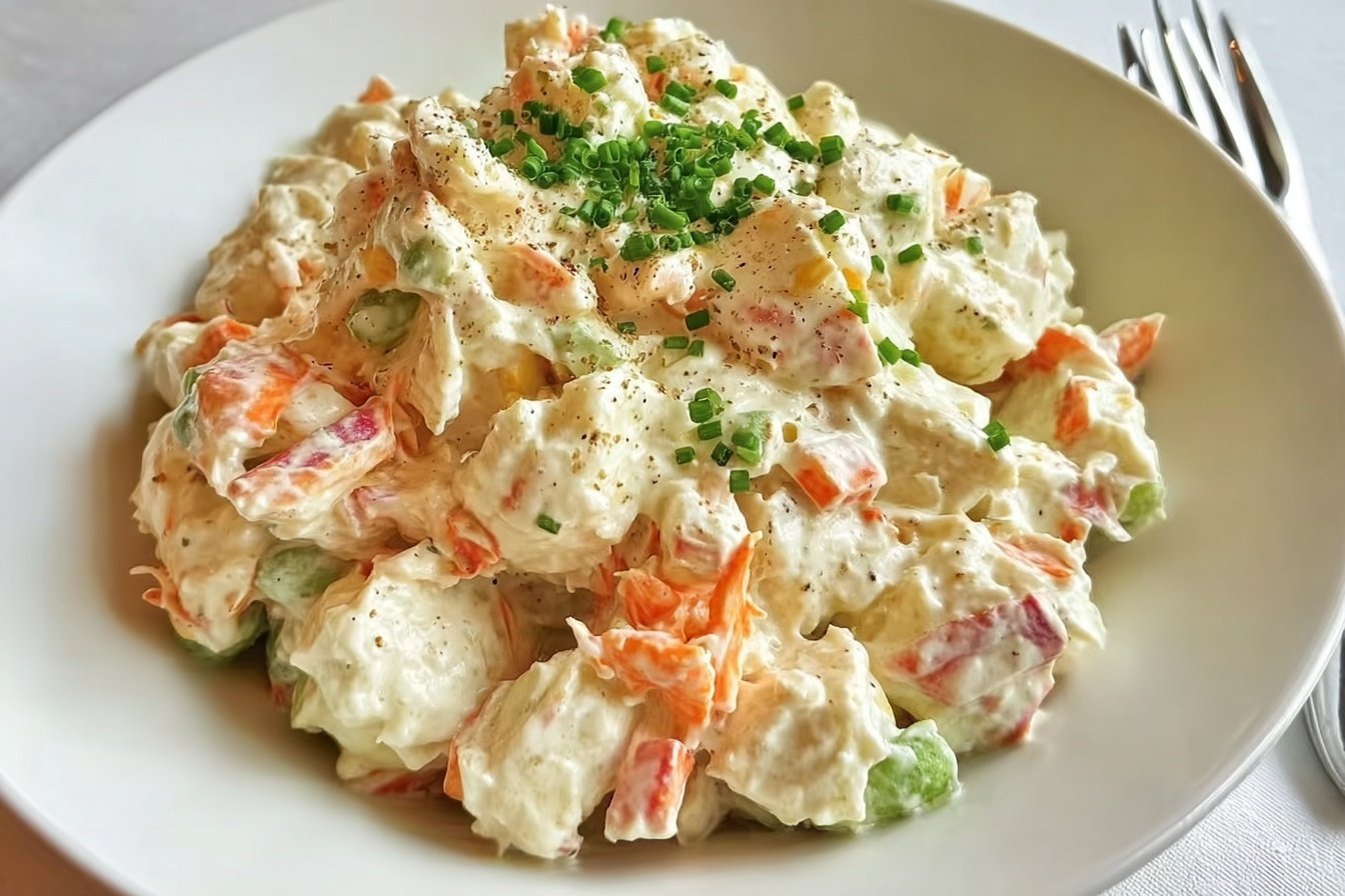 Creamy Seafood Salad With Imitation Crab