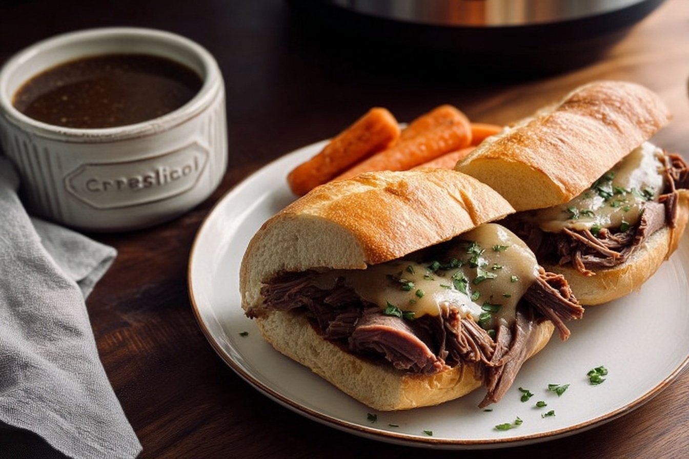 Crockpot French Dip Sandwiches
