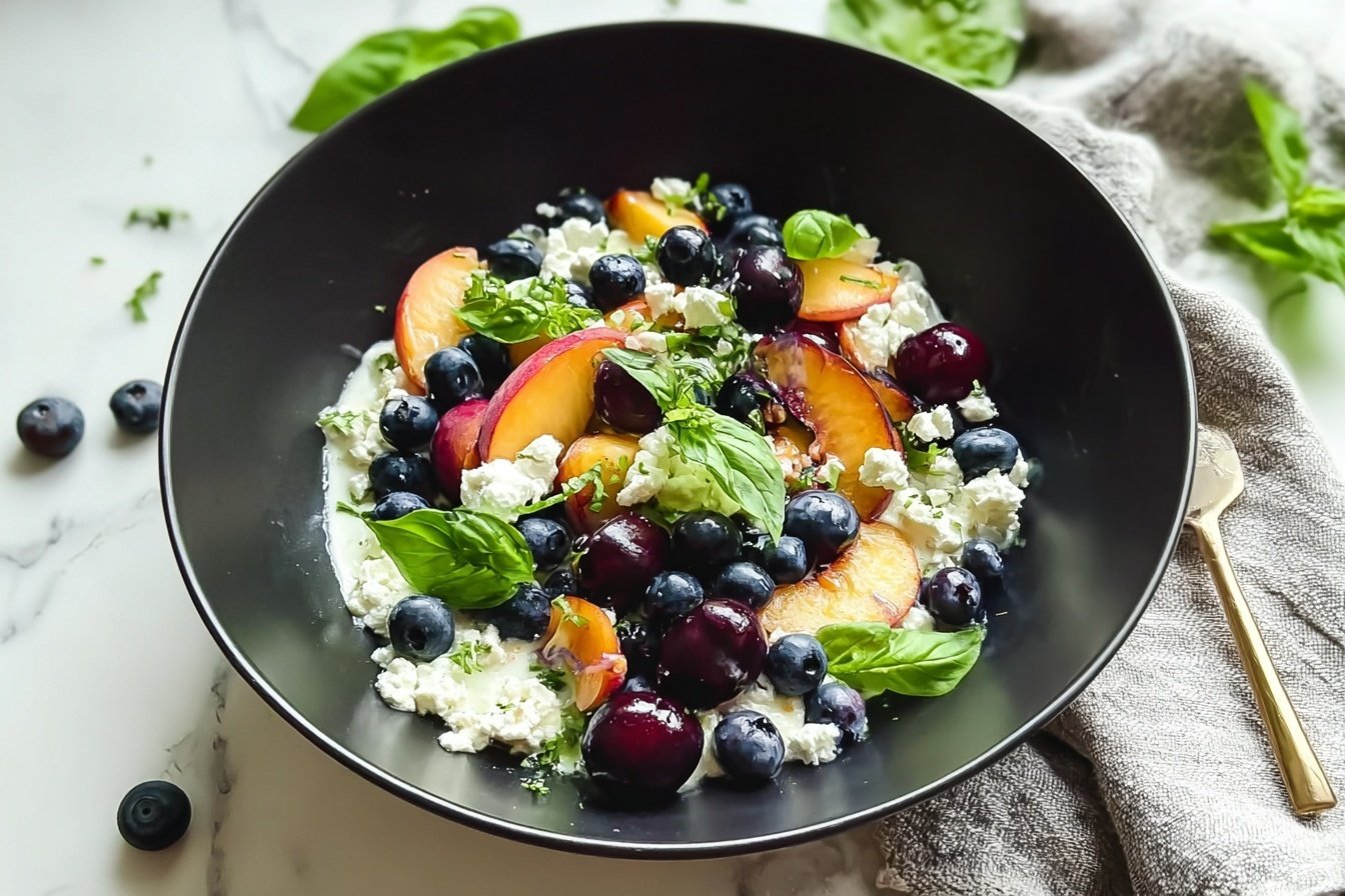 Easy Blueberry Peach Feta Salad Recipe