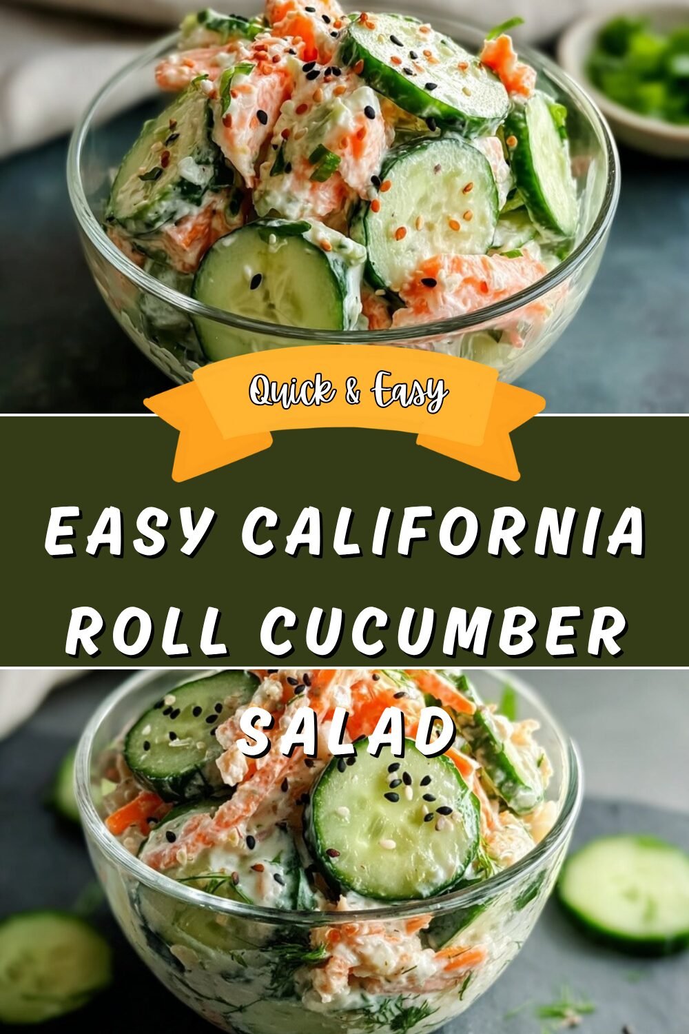 Easy California Roll Cucumber Salad