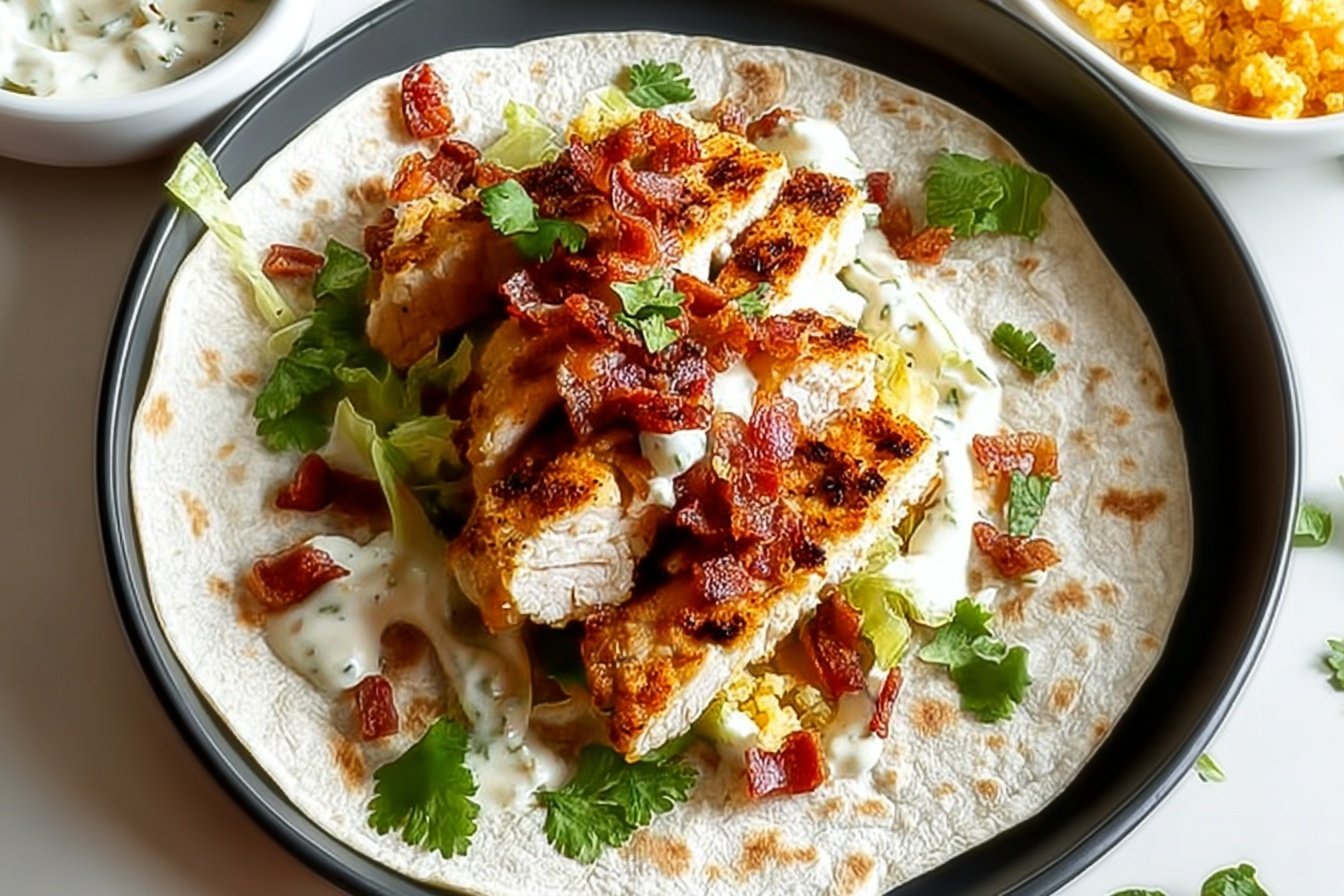 Easy Crispy Chicken Bacon Ranch Wrap