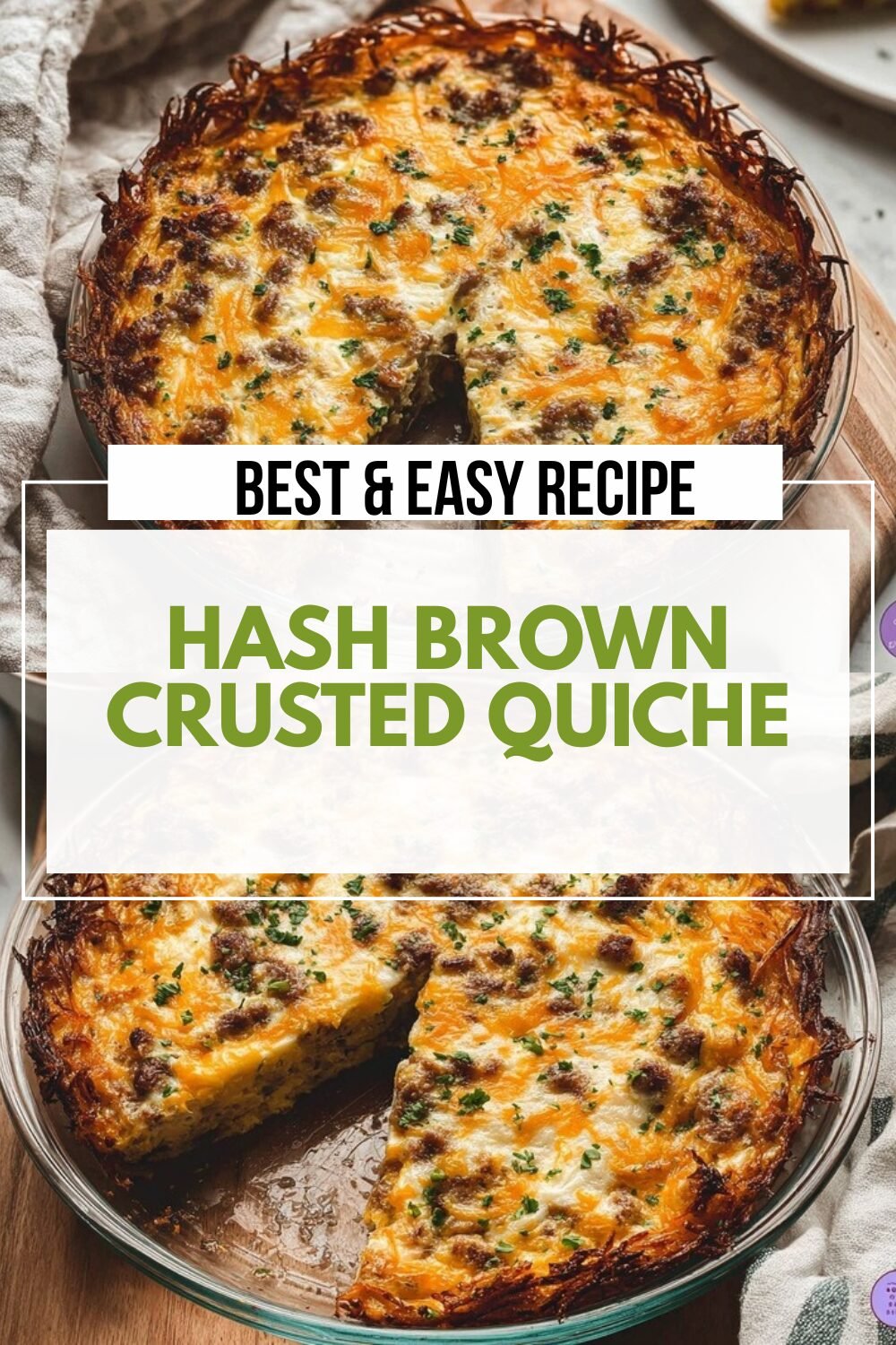 Hash Brown Crusted Quiche