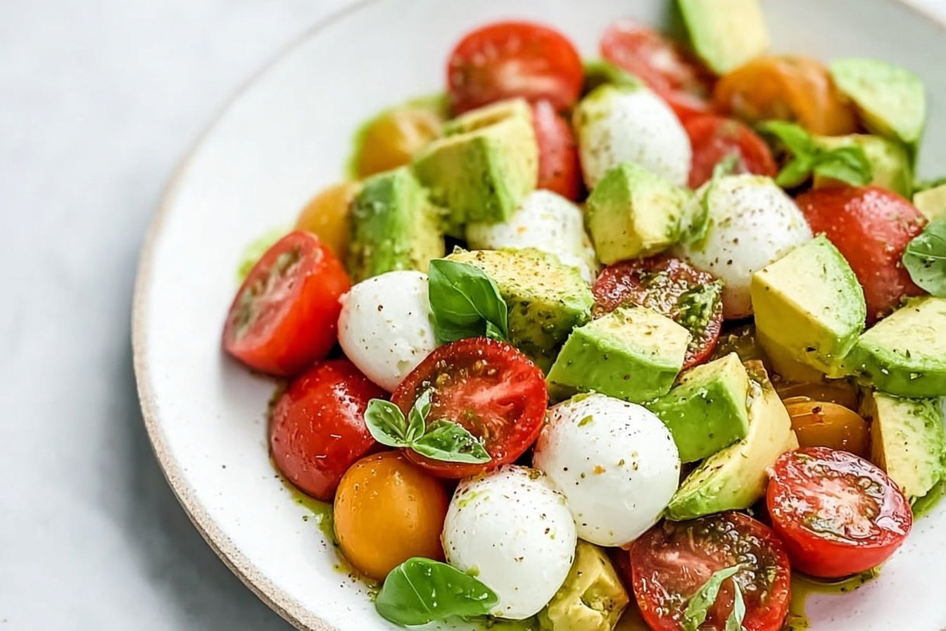 Light Avocado Caprese Salad