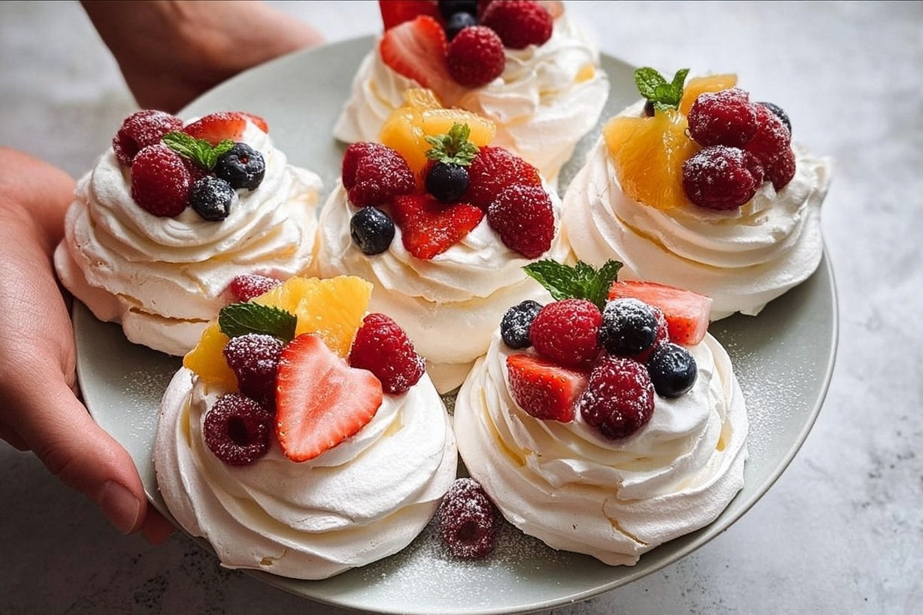 Mini Pavlovas With Fresh Fruit And Cream Recipe