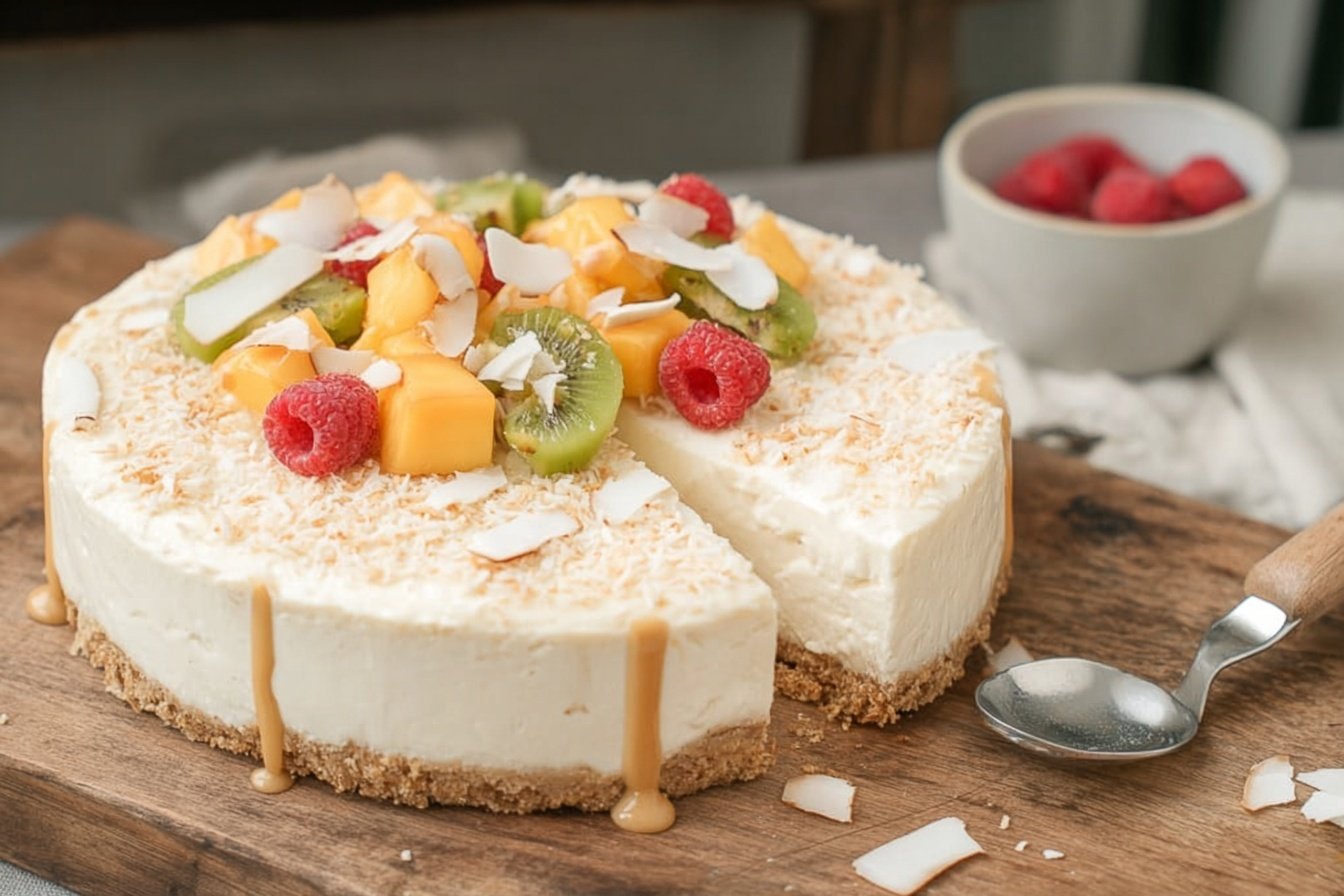 No-Bake Coconut Cheesecake