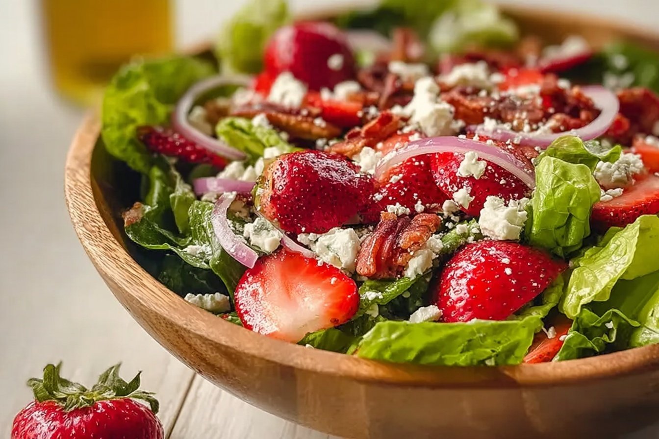 Simple Strawberry Romaine Feta Salad