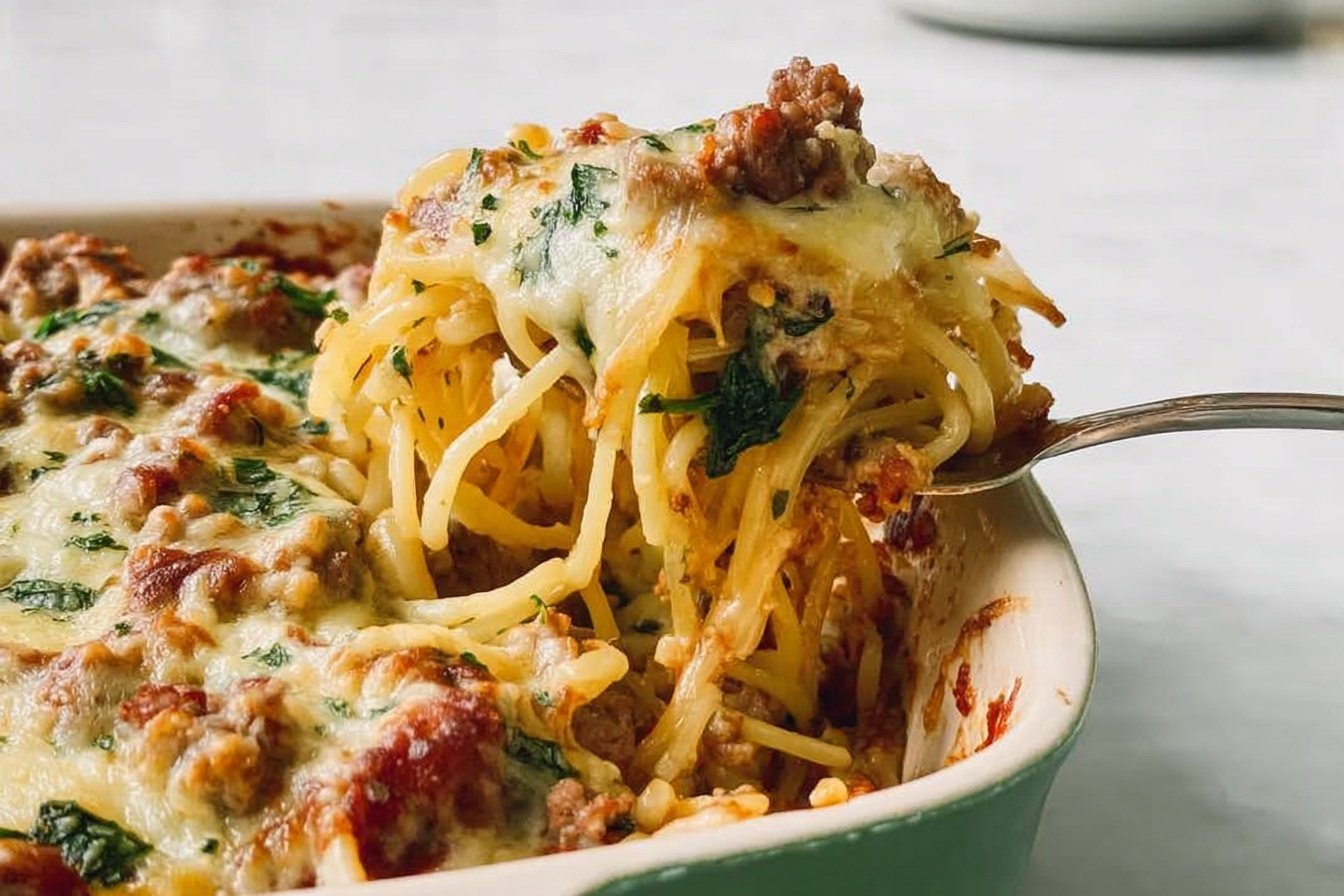 Tuscan Baked Spaghetti