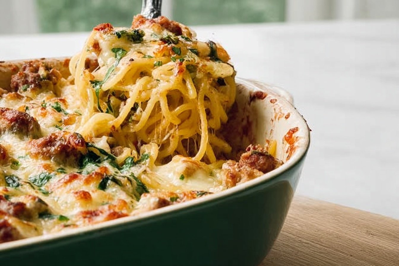 Tuscan Baked Spaghetti