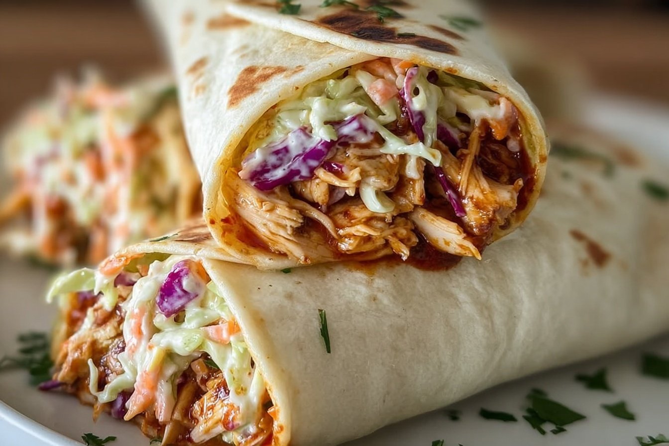 Bbq Chicken Coleslaw Wraps