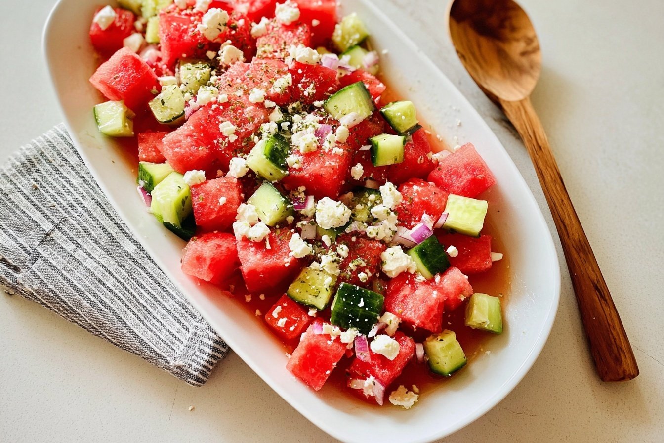 Cucumber Watermelon Salad With Feta