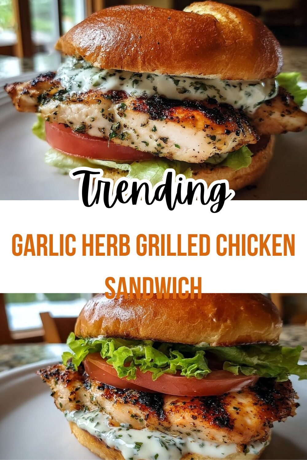 Garlic Herb Grilled Chicken Sandwich