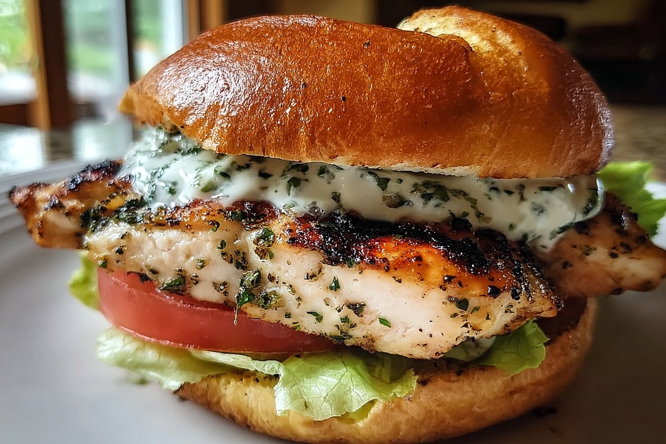 Garlic Herb Grilled Chicken Sandwich