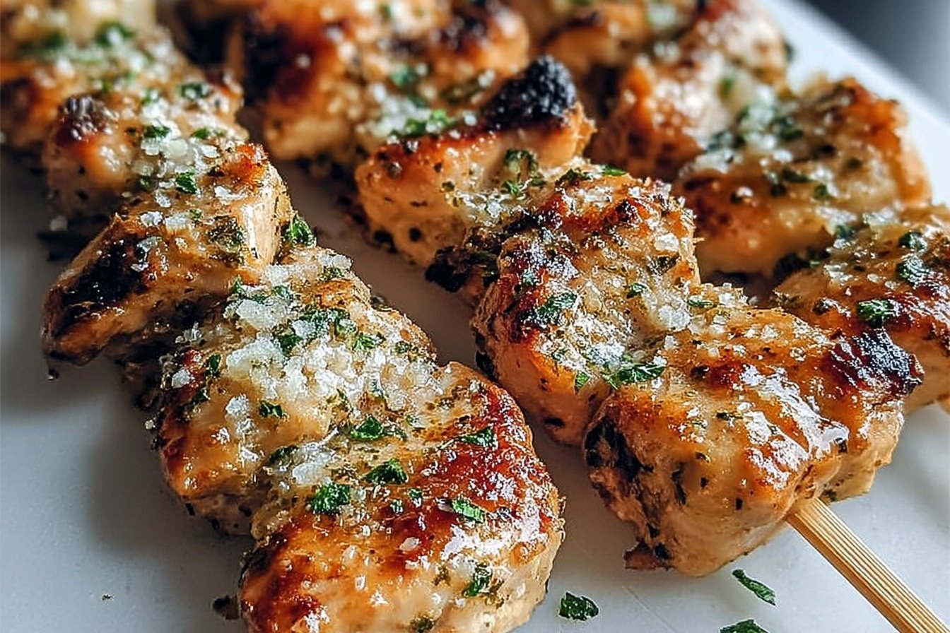 Garlic Parmesan Chicken Skewers