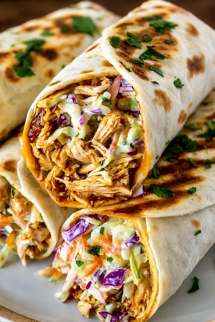 Bbq Chicken Coleslaw Wraps