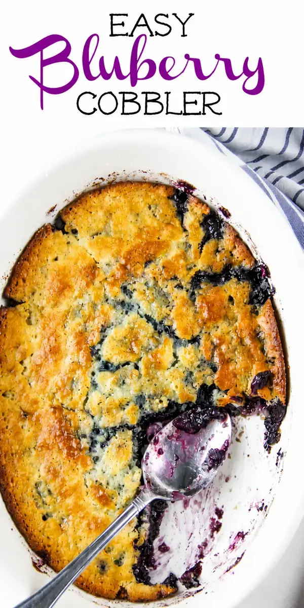 Easy Blueberry Cobbler with Buttery Biscuit Topping 17 More dessert recipes with blueberries!