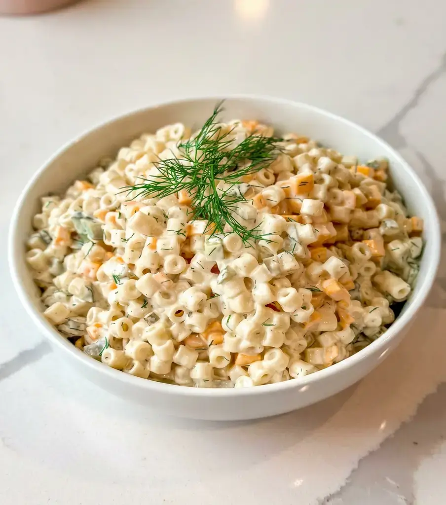 Creamy Dill Pickle Pasta Salad - A Tangy, Crowd-Pleasing Potluck Side 7 Ingredients Used