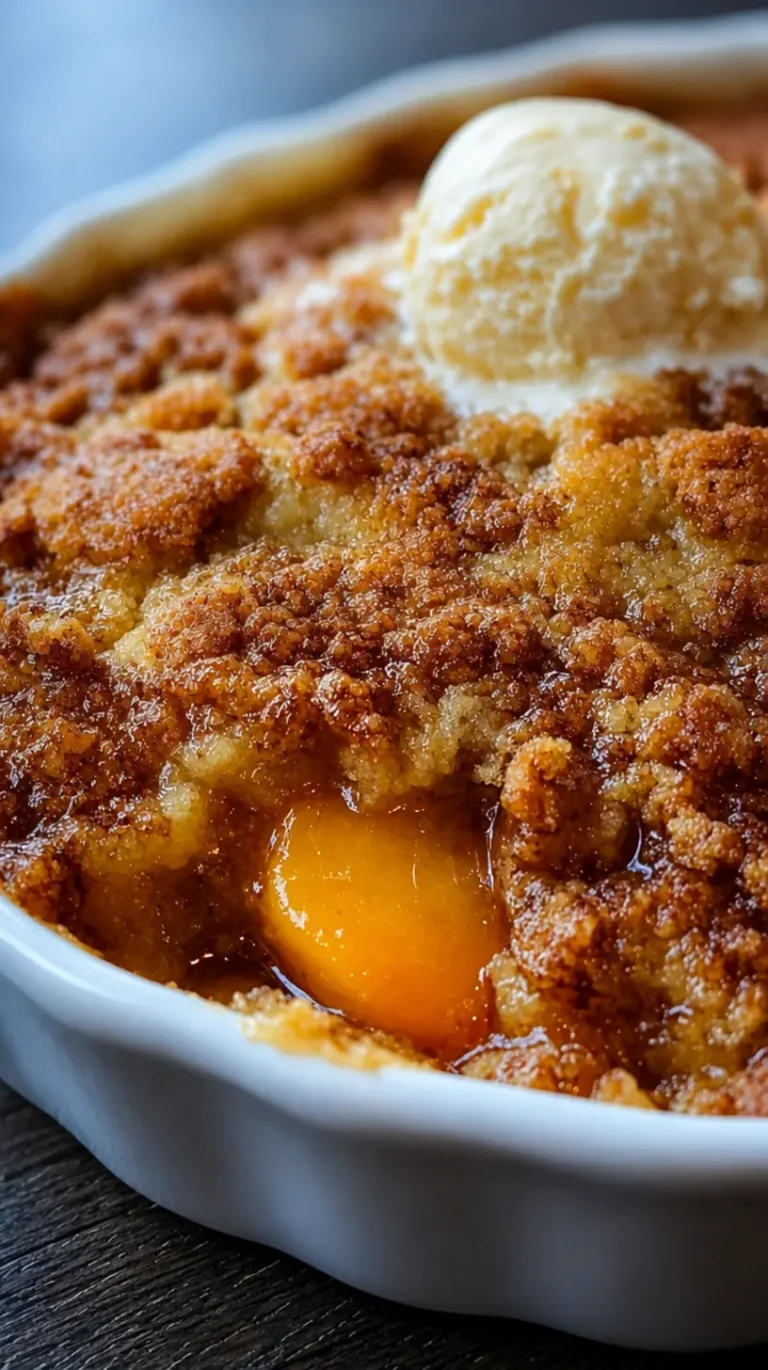 Deliciously Simple Easy Peach Cobbler Dump Cake