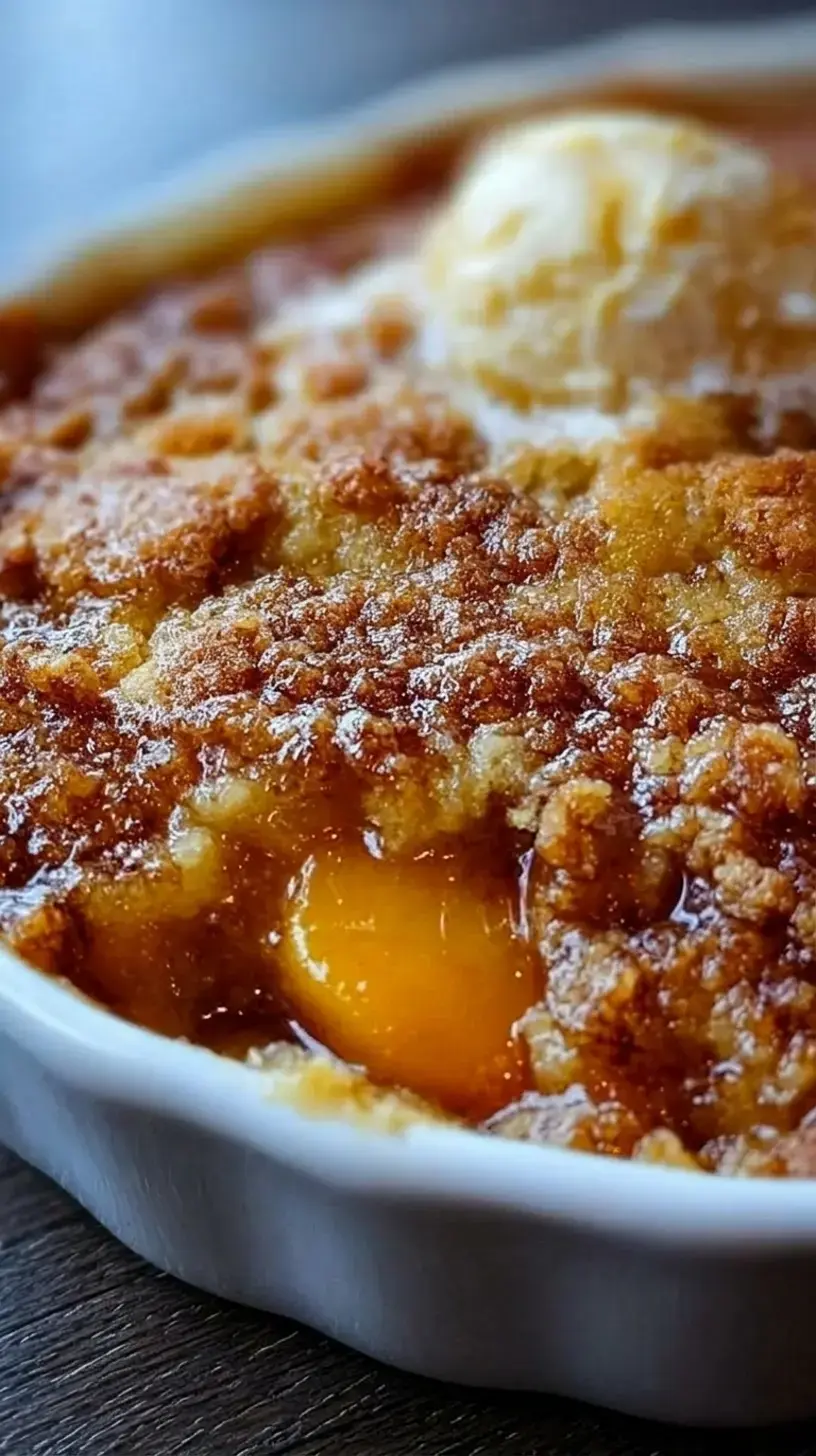 What is Deliciously Simple Easy Peach Cobbler Dump Cake?