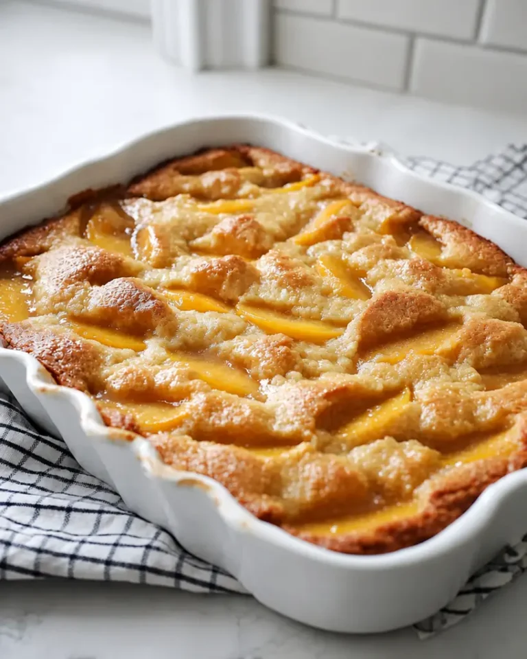 Dump And Bake Peach Cobbler