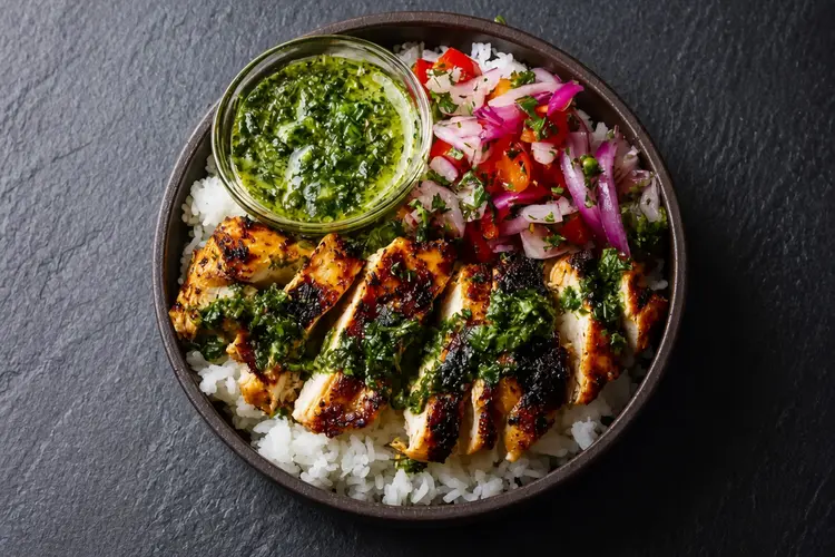 Easy Chimichurri Grilled Chicken Bowl