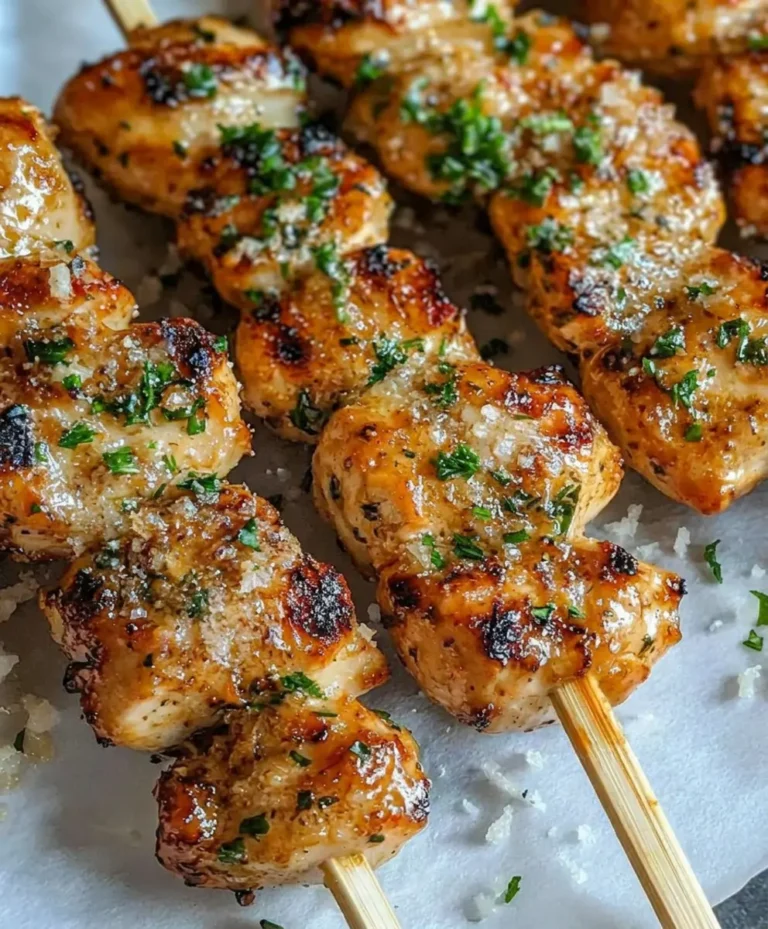 Garlic Parmesan Chicken Skewers
