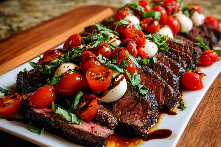 Grilled Balsamic Steak Caprese