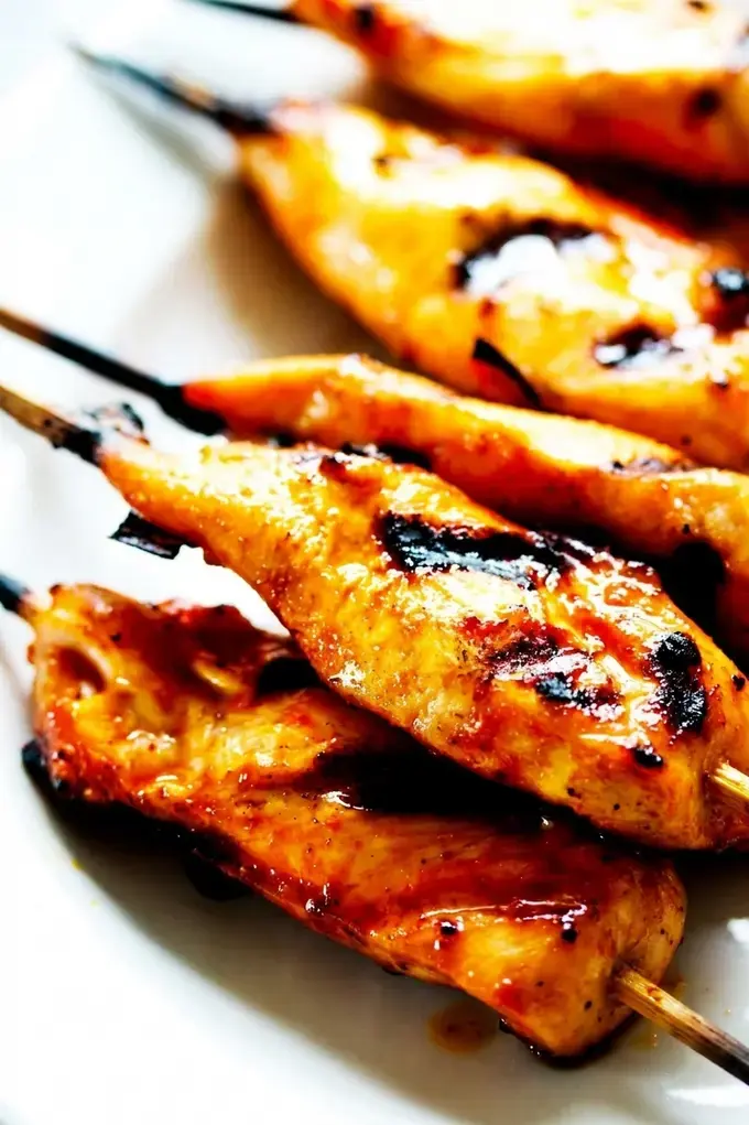 Honey Harrisa Chicken Skewers with Garlic Mint Sauce