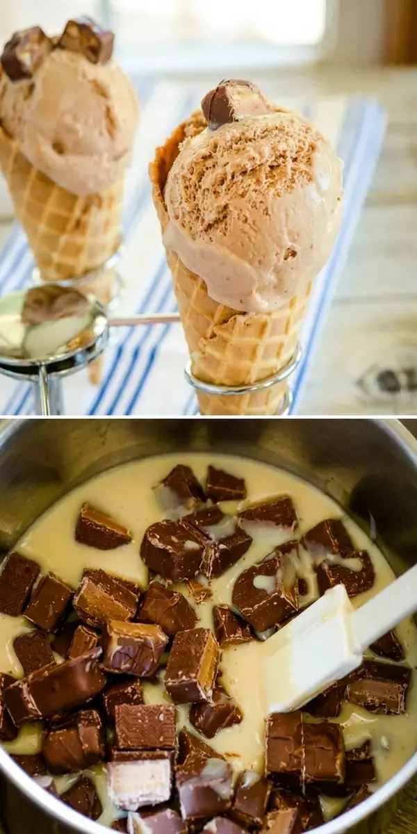 Milky Way Ice Cream Recipe with Caramel and Chocolate 12 Milky Way Ice Cream