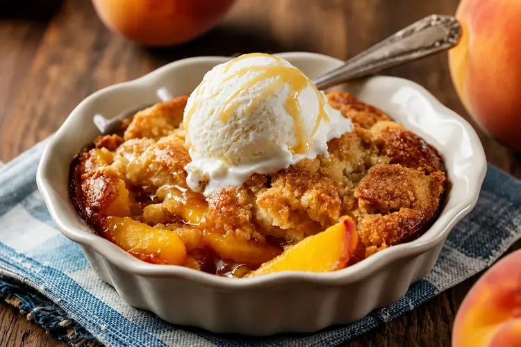Old School Easy Brown Sugar Peach Cobbler