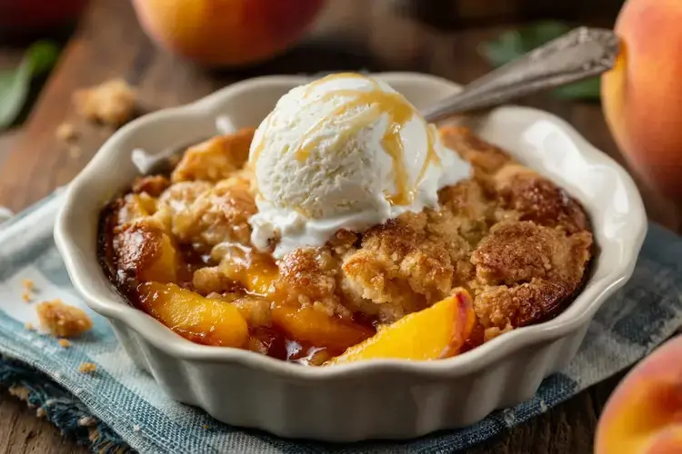 Old School Easy Brown Sugar Peach Cobbler