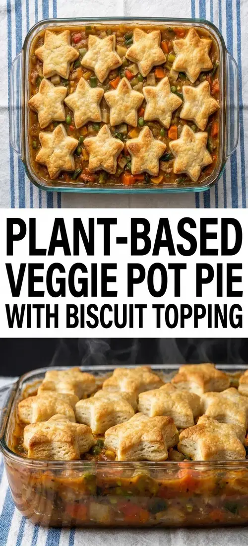 Try this easy, plant-based comfort food veggie pot pie recipe for a cozy weeknight meal or even for your next potluck event!