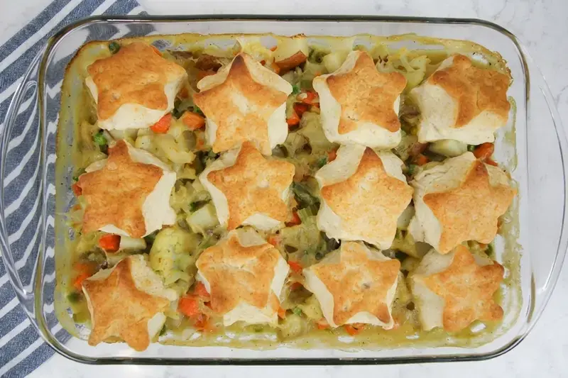 Try this easy, plant-based comfort food veggie pot pie recipe for a cozy weeknight meal or even for your next potluck event!