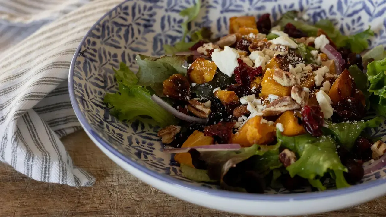 This roasted butternut squash salad is my new favorite winter salad recipe. The easiest way to get your greens in when it's cold outside and you just want to eat cozy food all day long.