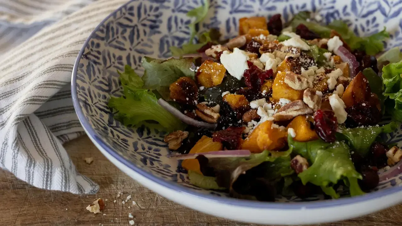 This roasted butternut squash salad is my new favorite winter salad recipe. The easiest way to get your greens in when it's cold outside and you just want to eat cozy food all day long.