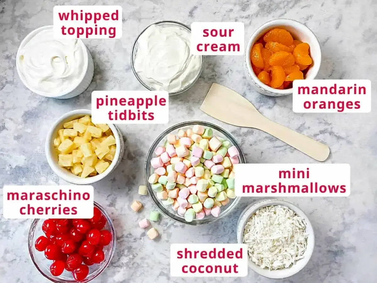 Ambrosia Fruit Salad Ingredients