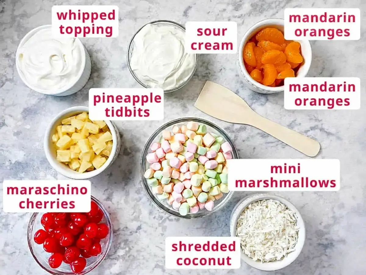Ambrosia Fruit Salad Ingredients