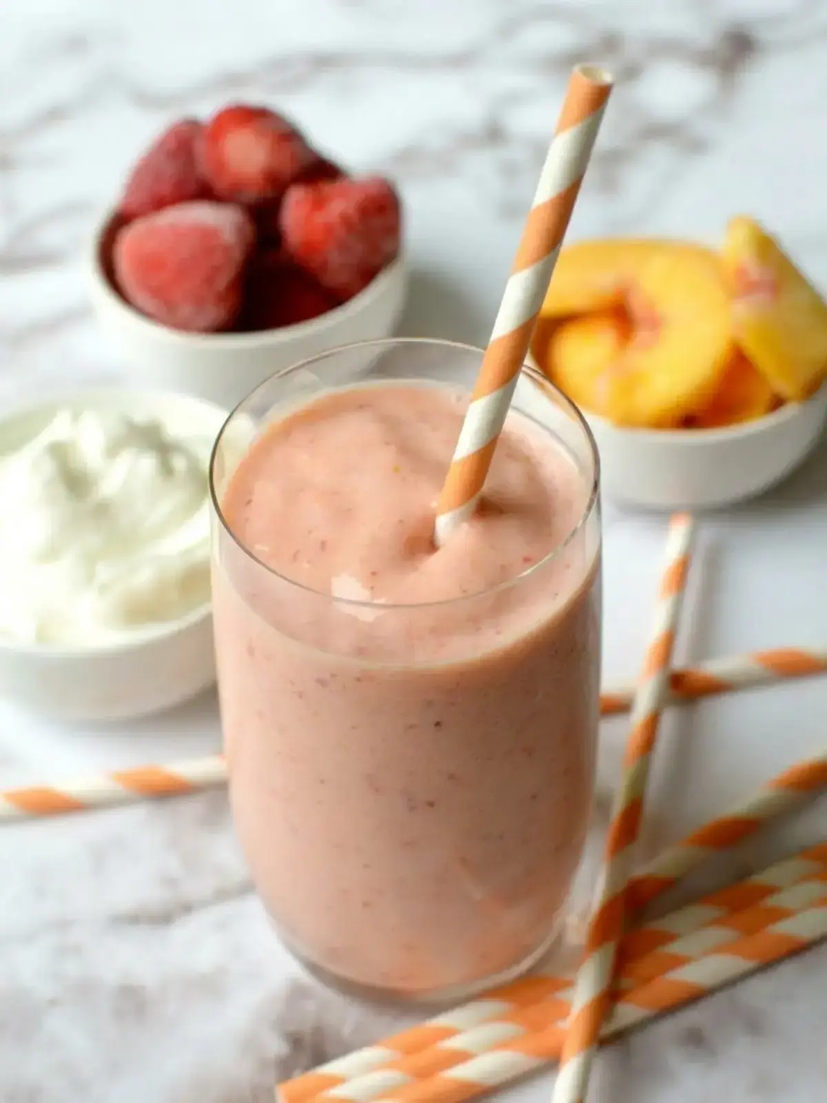 15 Frozen Peach Recipes to Enjoy All Year Long 2 2. Strawberry Peach Smoothie