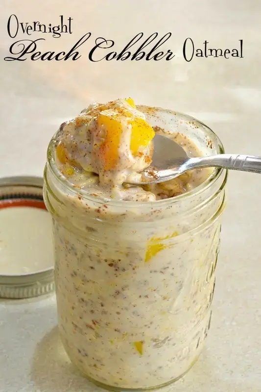 7. Peach Cobbler Overnight Oatmeal