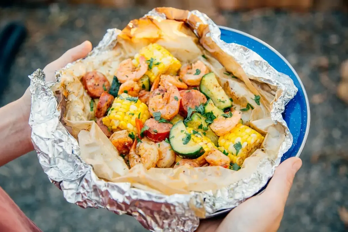 27 Camping Meals for Easy Breakfast, Lunch, and Dinner 3 Shrimp Boil Foil Packets